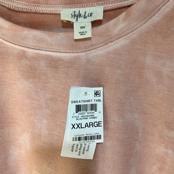 Style & Co Blue/Pink Combo Sweatshirt - Picture 4 of 7